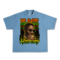 Pebble Blue Black history afro man Urban Heavy Tee - HowdyJamesFarm