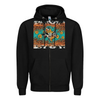 Black bull skull texas map sunflower leopard cowhide Zipper Hoodie - Artiststas