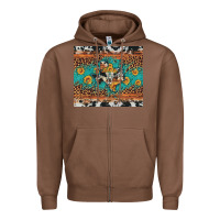Chestnut bull skull texas map sunflower leopard cowhide Zipper Hoodie - Artiststas