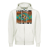 Oatmeal Heather bull skull texas map sunflower leopard cowhide Zipper Hoodie - Artiststas