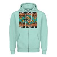 Seafoam bull skull texas map sunflower leopard cowhide Zipper Hoodie - Artiststas