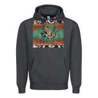 Smoke bull skull texas map sunflower leopard cowhide Zipper Hoodie - Artiststas