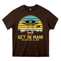 Chocolate Brown UFO Vintage Retro Alien Outerspace Spaceship Heavy Core Tee - Bettercallsaul