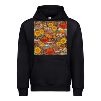 Black pumpkin plaid sunflower seamless Urban Hoodie - AdoDesignShop