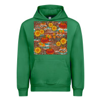 Emerald pumpkin plaid sunflower seamless Urban Hoodie - AdoDesignShop