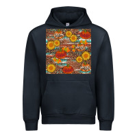 Navy pumpkin plaid sunflower seamless Urban Hoodie - AdoDesignShop