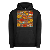 Pigment Black pumpkin plaid sunflower seamless Urban Hoodie - AdoDesignShop