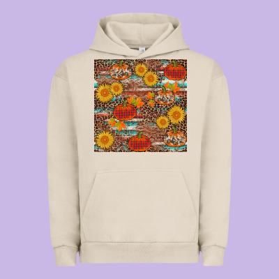 Pumpkin Plaid Sunflower Seamless Urban Hoodie Designed By Adodesignshop
