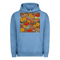 Pigment Pebble Blue pumpkin plaid sunflower seamless Urban Hoodie - AdoDesignShop