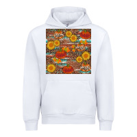 White pumpkin plaid sunflower seamless Urban Hoodie - AdoDesignShop