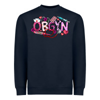 Navy Valentine OBGYN Heavyweight Sweatshirt - CowhideDigitalArt