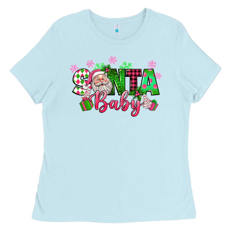 Santa Baby Pink Christmas Ladies Tee by texasbilliewilder | Teevron
