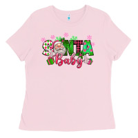 Bubblegum Pink santa baby pink christmas Ladies Tee - texasbilliewilder