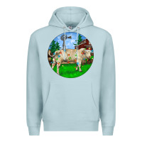 Blue Mist Christmas Charolais Bull And Barnyard Premium Hoodie - RanaPortraitStore