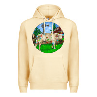 Pina Colada Christmas Charolais Bull And Barnyard Premium Hoodie - RanaPortraitStore