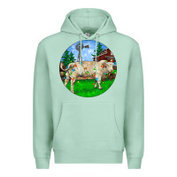 Seafoam Christmas Charolais Bull And Barnyard Premium Hoodie - RanaPortraitStore