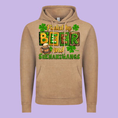 St. Patrick's Fueled By Beer And Shenanigangs Vintage Hoodie Designed By Oliviacreatesart