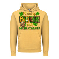Vintage Mustard St. Patrick's Fueled by beer and shenanigangs Vintage Hoodie - OliviaCreatesArt