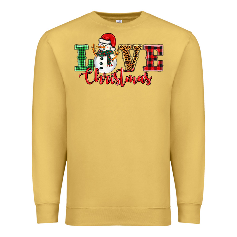 Love Christmas Snowman Premium Sweatshirt by BarkalooDesign | Teevron