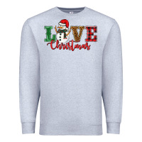 Heather Grey love christmas snowman Premium Sweatshirt - BarkalooDesign