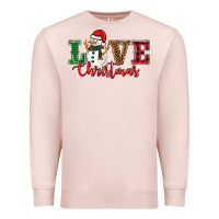 Pale Pink love christmas snowman Premium Sweatshirt - BarkalooDesign