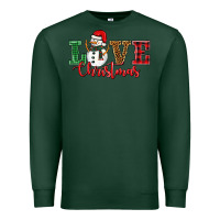 Sports Green love christmas snowman Premium Sweatshirt - BarkalooDesign