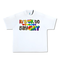 White It's okay to say Gay pride Urban Heavy Tee - CowGirlArtShop