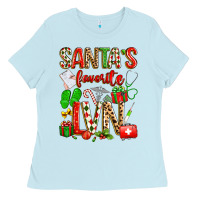 Baby Blue santa's favorite lvn Ladies Tee - texasbilliewilder