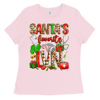 Bubblegum Pink santa's favorite lvn Ladies Tee - texasbilliewilder