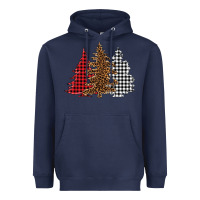 Navy christmas trees Heavyweight Hoodie - BarkalooDesign