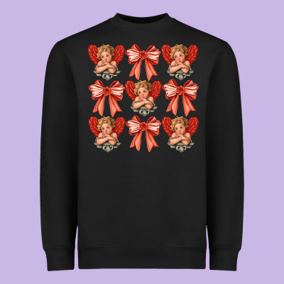 Valentines Eros And Bow Heavyweight Sweatshirt Designed By Cowhidedigitalart