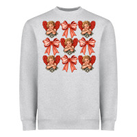 Heather Grey Valentines Eros and bow Heavyweight Sweatshirt - CowhideDigitalArt