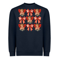 Navy Valentines Eros and bow Heavyweight Sweatshirt - CowhideDigitalArt