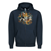Navy bull skull leopard cowhide sunflower texas map Zipper Hoodie - Artiststas