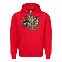 Red bull skull leopard cowhide sunflower texas map Zipper Hoodie - Artiststas