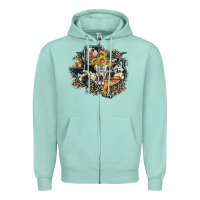Seafoam bull skull leopard cowhide sunflower texas map Zipper Hoodie - Artiststas