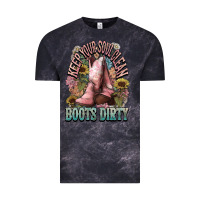 Cloud Black Keep your soul clean boots dirty Cowboy western Vintage Tee - HowdyJamesFarm