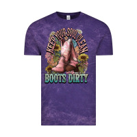 Cloud Purple Keep your soul clean boots dirty Cowboy western Vintage Tee - HowdyJamesFarm