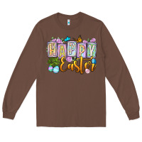 Chestnut Happy Easter Long Sleeve Tee - OliviaCreatesArt