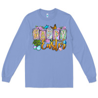 Colony Blue Happy Easter Long Sleeve Tee - OliviaCreatesArt