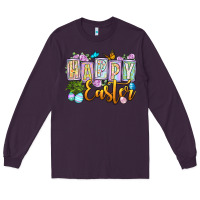 Plum Happy Easter Long Sleeve Tee - OliviaCreatesArt