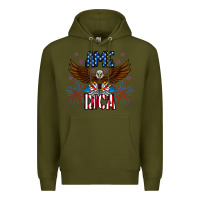 Army Green America eagle Premium Hoodie - CowhideDigitalArt