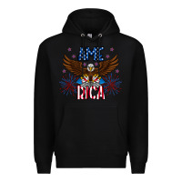 Black America eagle Premium Hoodie - CowhideDigitalArt