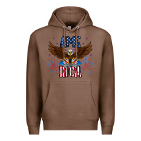Chestnut America eagle Premium Hoodie - CowhideDigitalArt