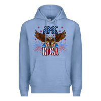Colony Blue America eagle Premium Hoodie - CowhideDigitalArt
