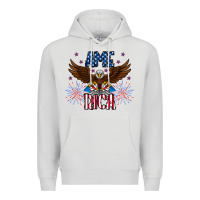 Dove Grey America eagle Premium Hoodie - CowhideDigitalArt