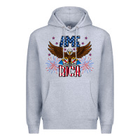 Heather Grey America eagle Premium Hoodie - CowhideDigitalArt