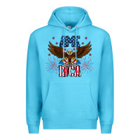 Ocean Blue America eagle Premium Hoodie - CowhideDigitalArt