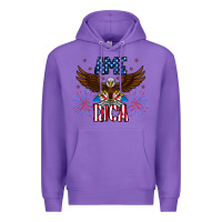 Purple America eagle Premium Hoodie - CowhideDigitalArt