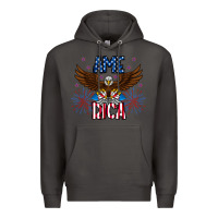 Smoke America eagle Premium Hoodie - CowhideDigitalArt